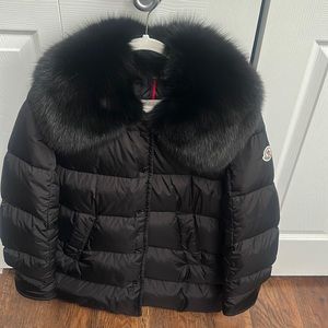 Black down Moncler jacket size 2 great condition